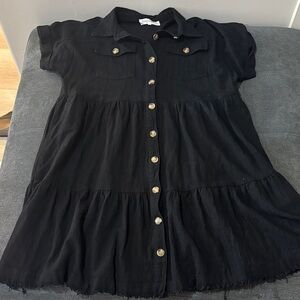 Black button up dress